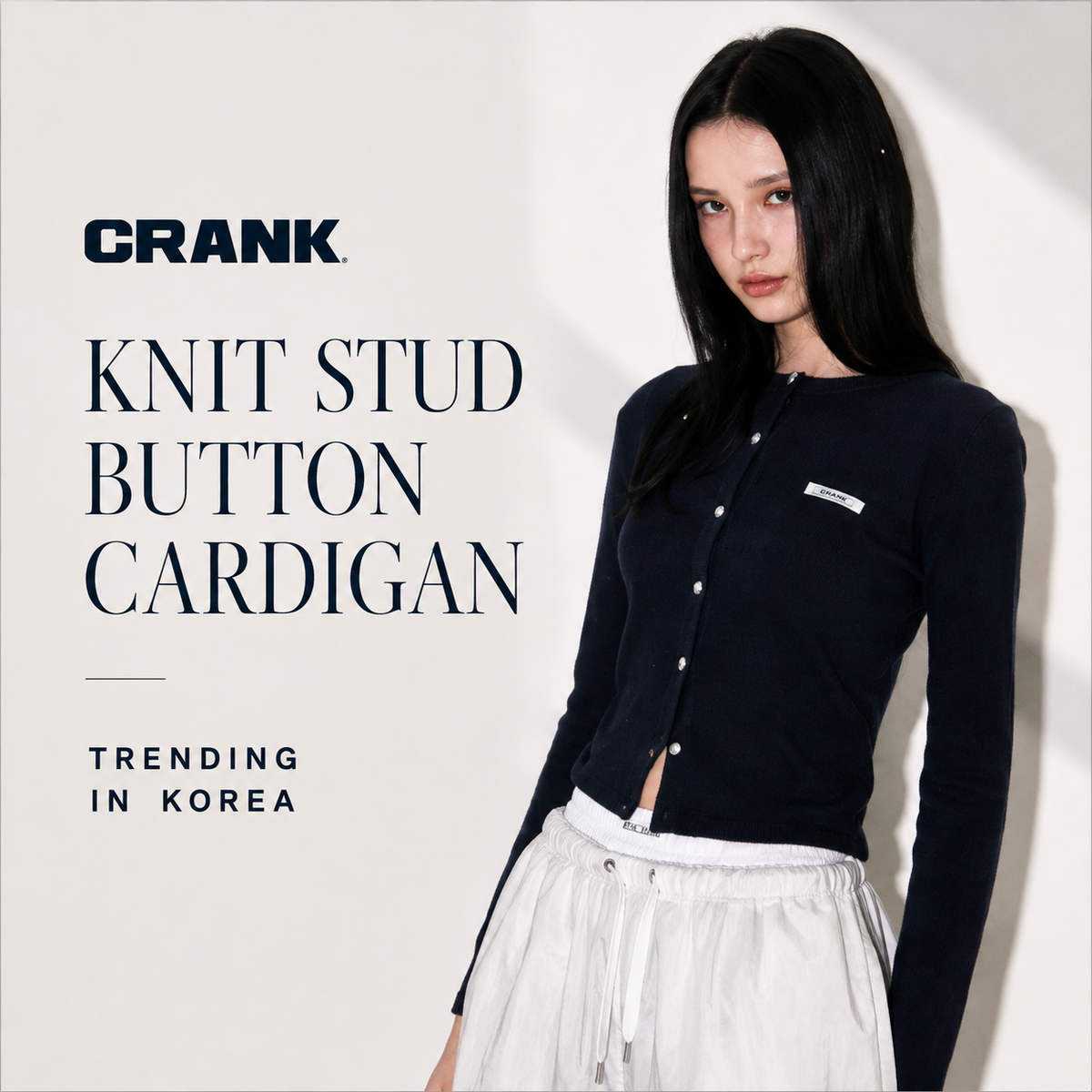 CRANK — Knit Stud Button Cardigan