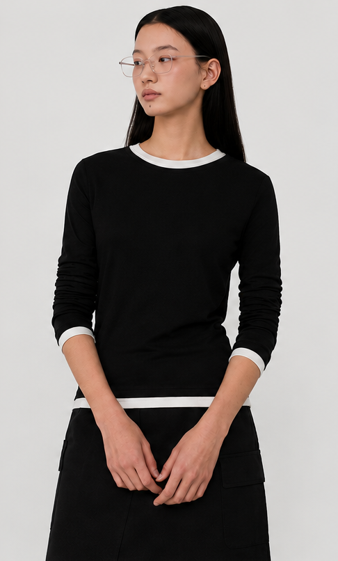 MUSINSA STANDARD — Contrast Basic Long Sleeve T-Shirt